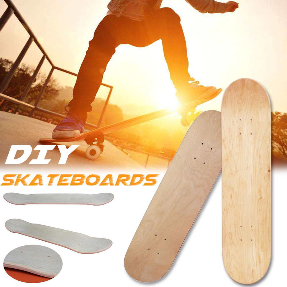 8inch 8Layer Maple Blank Double Concave Skateboards Natural Skate Deck