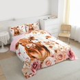thumbnail image 3 of Homewish Female Men Highland Cow 3 Pieces Queen Comforter Set,Farmhouse Animal Ultra Soft Bedding Sets,Chic Floral Flowers Bedding Comforter Set Breathable,Lightweight Room Decor,Reversible, 3 of 8