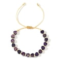 thumbnail image 1 of Nvzi Pulseras de corazón, pulseras de piedra natural hechas a mano, pulseras de cuentas de cristal, joyería, color morado, 1 of 5