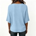 thumbnail image 6 of TGSLY Women's 3/4 Sleeve Ribbed Tops Lightweight Soft Crew Neck Trendy Blouses Loose Fit Dressy Casual Solid Color Fall Shirts L, 6 of 7
