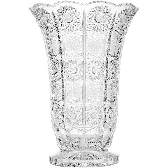 Aurum Crystal AU50075 12" Vase 500PK Bohemia Crystal, Hand Cut Crystal, Vintage Design