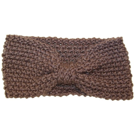 Best Winter Hats Adult Crochet Bow Knot Headband/Ear Warmer (One Size) - Light (Best Croquet Set For Adults)