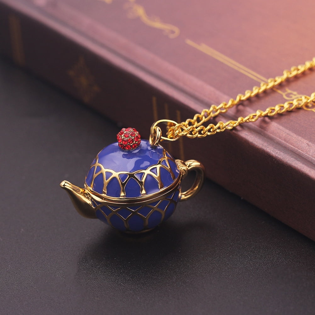 *Alice in Wonderland* mini Bow tea time teapot Necklace