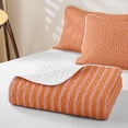 thumbnail image 4 of Castle Fairy Mid Century Vertical Stripe Twin Quilt Set 2 Pieces,Vintage Linear Texture Twin Coverlet Set,Pink Soft Pink,1 Bedspread and 1 Pillowcase, 4 of 7