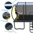 thumbnail image 5 of YORIN Rectangle Trampoline for Kids Adults, 8FT x 14FT Rectangular Heavy-Duty 1760LBS Outdoor Trampoline with Enclosure Net, Ladder, Weather-Resistant Galvanized Frame, Large Backyard Trampoline, 5 of 8