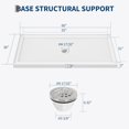 thumbnail image 2 of Shower Tray With Anti-Slip Particles, White, Three-Sided Waterproof + Abs American Standard Drain, 2 of 6