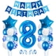 thumbnail image 1 of Globo De Cumpleaños De 8 Años, Decoraciones De Cumpleaños Azules De 8 Años, Globos De Cumpleaños Número 8, Globos De Confeti De Látex Suministros De Bautismo De Cumpleaños Decoración De Fiesta, 1 of 5