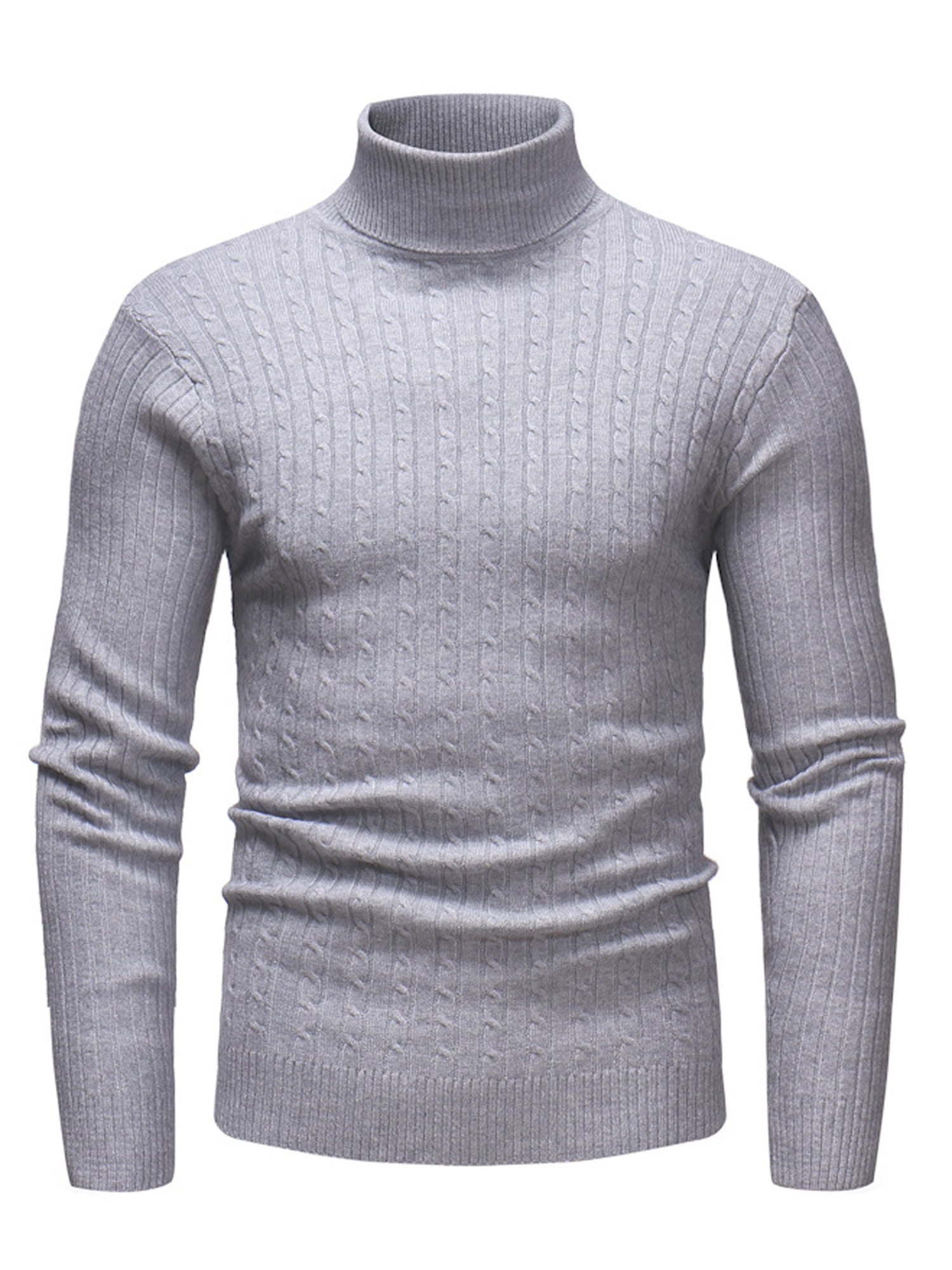 Mens High Neck Knit Tops Solid Color Slim Fit Pullover Sweaters Mens High Neck Knit Tops Solid Color Slim Fit Pullover Sweaters