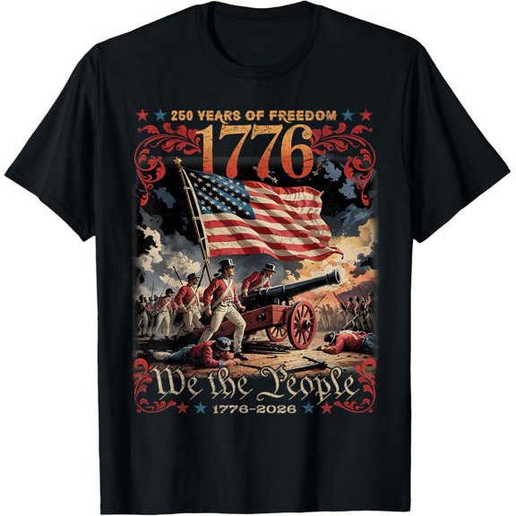 Velto 250 Years America Anniversary 1776 250th Birthday US Flag T-Shirt All Size S-5XL