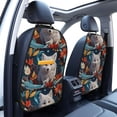 thumbnail image 3 of Easygdp White Wolf With Flowers Car Kick Mat Seat Cover 2 Pcs Anti-Kick Pockets Storage Mat Back Seat Cover Car Seat Protector, 3 of 8
