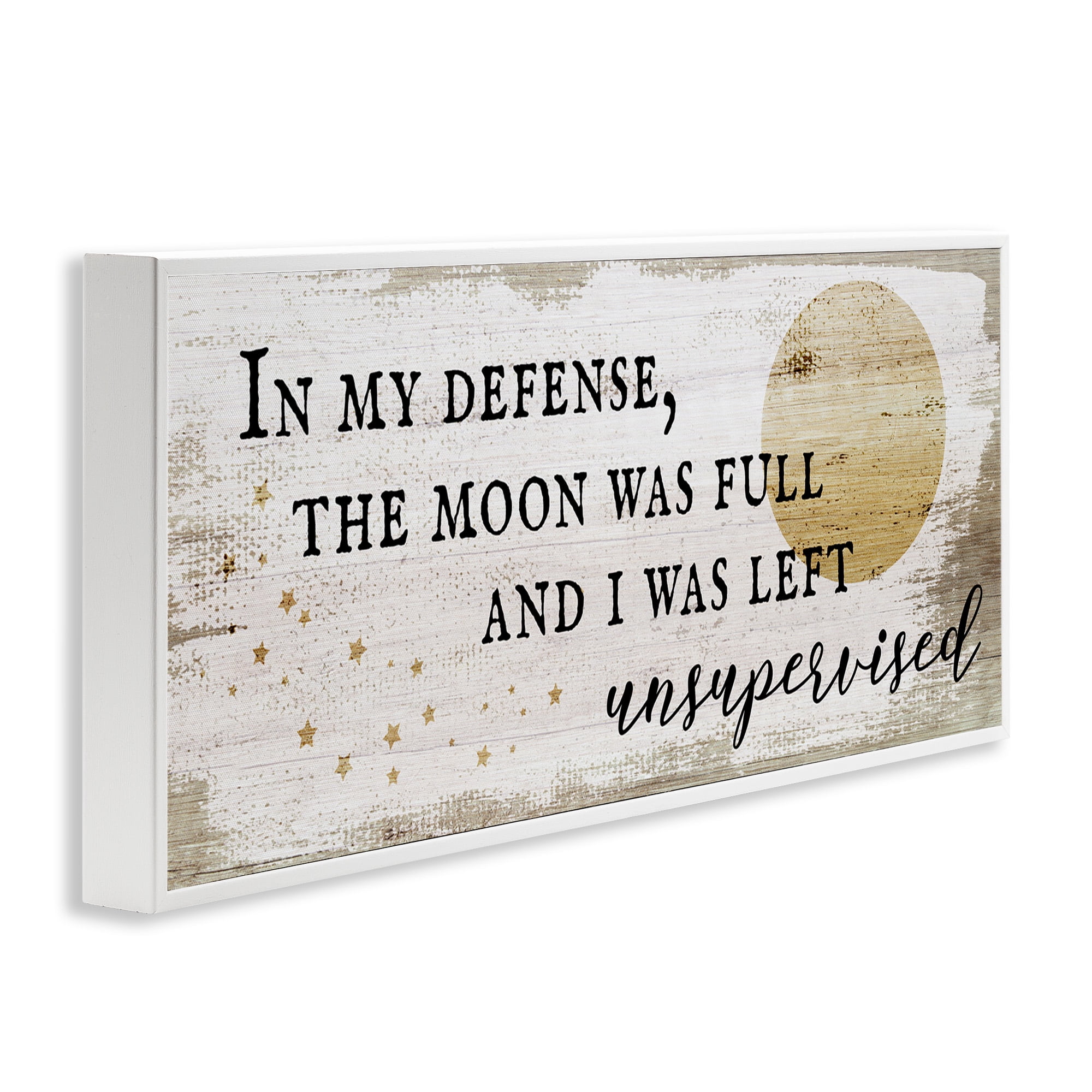 Stupell Industries Sassy Full Moon Halloween Charm Typography Painting White Framed Art Print Wall Art, 30 x 13