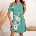 thumbnail image 2 of EINCcm Women's T Shirt Dress Short Sleeve Round Neck Spring Summer Casual Loose Flowy Swing Midi Tunic Dresses, 2 of 5