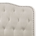 thumbnail image 5 of Tufted Smoke Gray Linen Headboard and Panel Bed Frame in Queen, 5 of 5