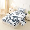 thumbnail image 2 of Homewish Cartoon Gaming Controller Twin Sheets,Game Over Print Bedding,White,3pcs,1 Fitted Sheet and 1 Pillowcase, 2 of 6