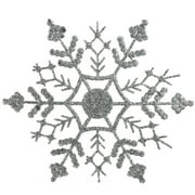24ct Silver Splendeur Glitter Snowflake Christmas Ornements 4 "