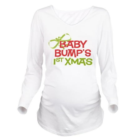 Baby Bump First Christmas Shirt CafePress - Baby Bumps 1St Xmas Long Sleeve Maternity T Shirt - Long Sleeve Maternity T-Shirt ()