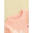 thumbnail image 6 of Arvbitana Baby Boys Girls Knit Sweater Letter Heart Embroidery Crew Neck Pullovers Casual Long Sleeve Knitwear Jumper Infant Toddler Warm Valentine's Day Tops 0-24M, 6 of 9