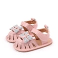 thumbnail image 2 of Zshosam Infant Sandals Baby Girl Sandals Flower Soft Sole Anti Slip Rubber Wedding Dress Flats Toddler First Walking Shoes Size 5,(Pink Infant 5), 2 of 7