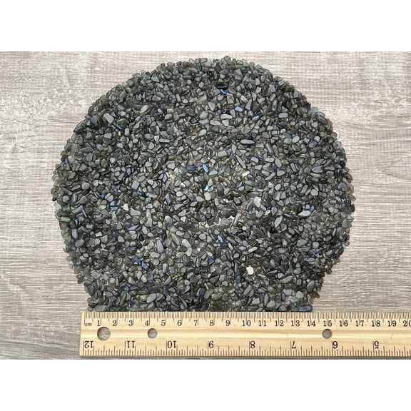 WHOLESALE Natural Semi Tumbled Labradorite Black Gemstone Chips ( 2 oz / 0.125 lb )