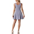 thumbnail image 3 of INSPIRE CHIC Women's Party Sleeveless Sweetheart Neck Fit and Fla Swing Cocktail Dress L Purple Grey, 3 of 6