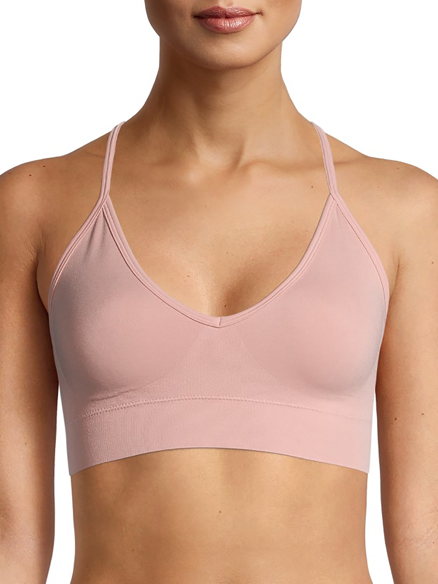 Details about   Seamless Plungee Bralette Bra Size M Wirefree Convertible Pink Secret Treasures 