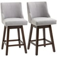 thumbnail image 2 of HOMCOM 28" Upholstered Bar Stool Swivel Bistro Pub Dining Chairs Light Grey, 2 of 9