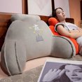 thumbnail image 7 of Oriental Style Reading Pillow Back Cushion with Armrests U‑Shaped Lumbar Support Pillow for Bed Sofa Office Chair Floor Sitting Gaming Working, 7 of 7