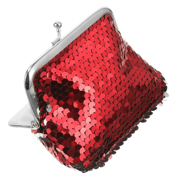 OFFIGAM Red Sequin Clutch Purse for Women, Chic Handbag for Going Out, Party, Carry and Essentials