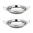 thumbnail image 3 of 2 Pcs Poêle à Paella Usage Quotidien Poignée Double Poêle en Acier Inoxydable Accessoire de Cuisine, 3 of 5