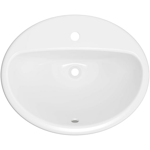 Proflo Pf20171 Rockaway 20-1/2" Oval Vitreous China Drop In Bathroom Sink - White