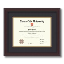 ArtToFrames 8.5x11 inch Diploma Frame - Framed in Traditional Cherry with Steps with Black and Gold Mats, Comes with Regular Glass and Sawtooth Hanger for Wall Hanging (D-4165-8.5x11)