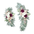 thumbnail image 2 of Dusty Rose Artificial Flower Swag - Silk Wedding Arch Flowers (Set of 1) - Elegant Floral Garland for Welcome Signs, Ceremony Decor, Aisle Markers - Realistic Greenery & Blush Blooms, 2 of 5
