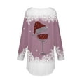 thumbnail image 3 of PUMISAS Christmas Tshirt For Women Long Sleeve T-Shirt Dress Crew Neck Christmas Printed Tunic Blouses Pullover Tops, 3 of 4