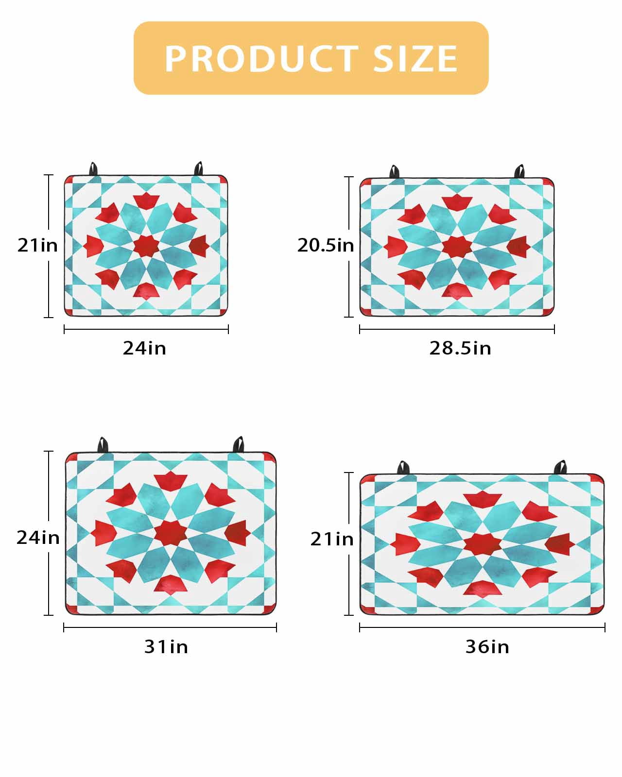 nqOlkjepod Large Induction Cooktop Protector Mat 24"x21", Boho Geometric Stove Top Covers for Electric Stove, Turquoise Red Ethnic Tribal Abstract Pattern Stove Burner Cover Mats Stove Cover