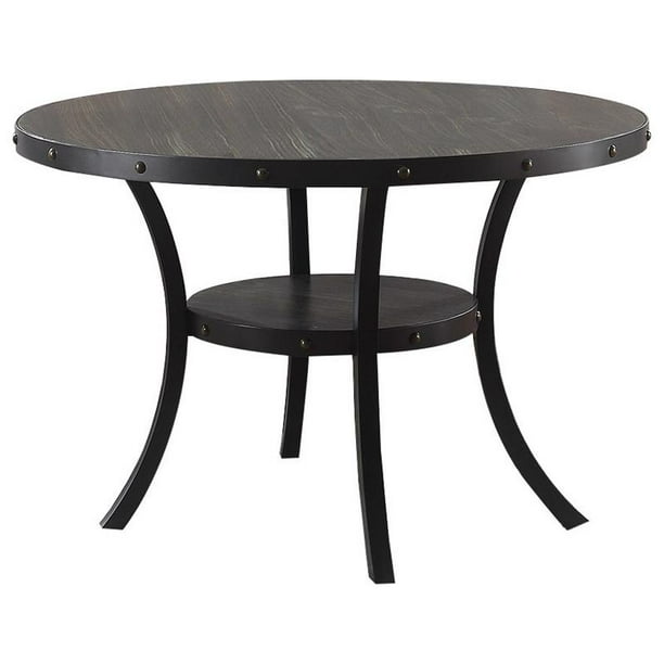 Best Master Darlington Solid Wood Round Dining Table In Antique Black Com Best Master Darlington Solid Wood Round, Solid Wood Round Dining Tables
