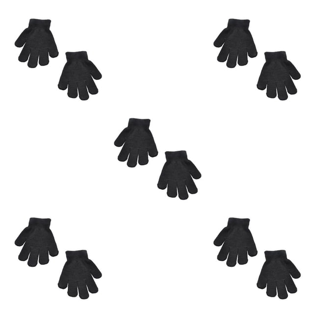 Sonducket 1 par de guantes para niños, cubiertas de manos, accesorio de ropa de estilo Simple, calentador de manos de invierno para niños y Negro 5piezas