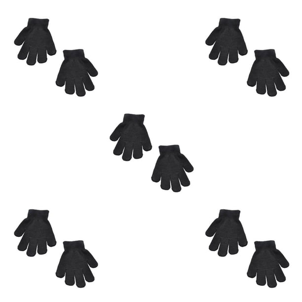 Qarigey 1 par de guantes para niños estilo simple calentador de manos para niños y niñas para exteriores negro Negro 5piezas