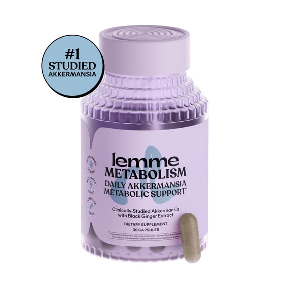 Lemme Metabolism Capsules, Clinically-Studied Akkermansia MucT® with Chromium & Black Ginger Extract to Support Metabolic Health, Gut Barrier Integrity, 30 Count