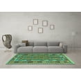 thumbnail image 3 of Ahgly Company Indoor Square Persian Turquoise Blue Traditional Area Rugs, 8' Square, 3 of 4