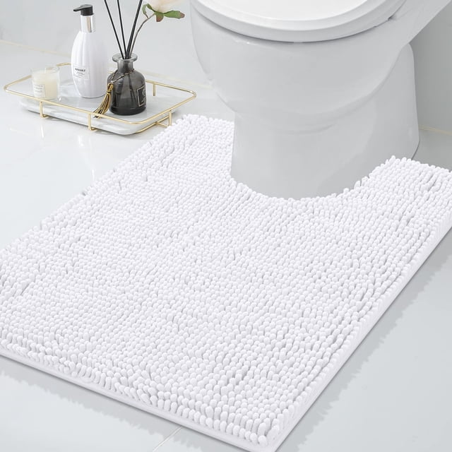 Alfombras de baño Smiry Chenille en forma de U, suaves y absorbentes