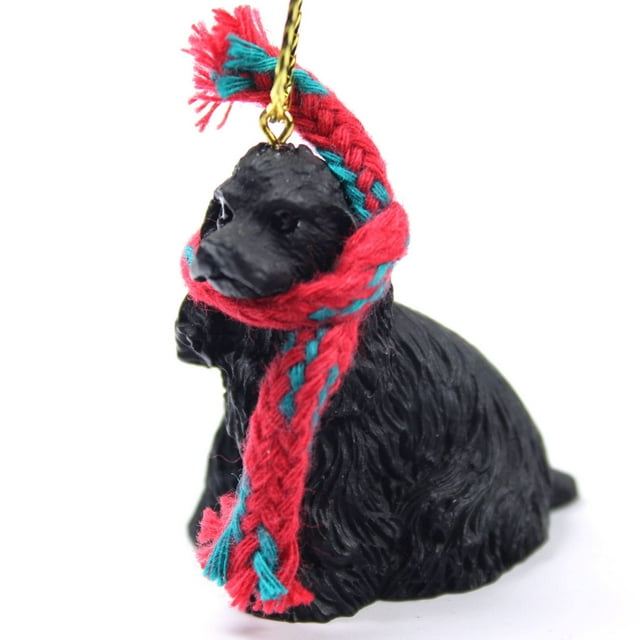 Cocker Spaniel Tiny Miniature One Adorno Navideño Negro - ¡Encantador!