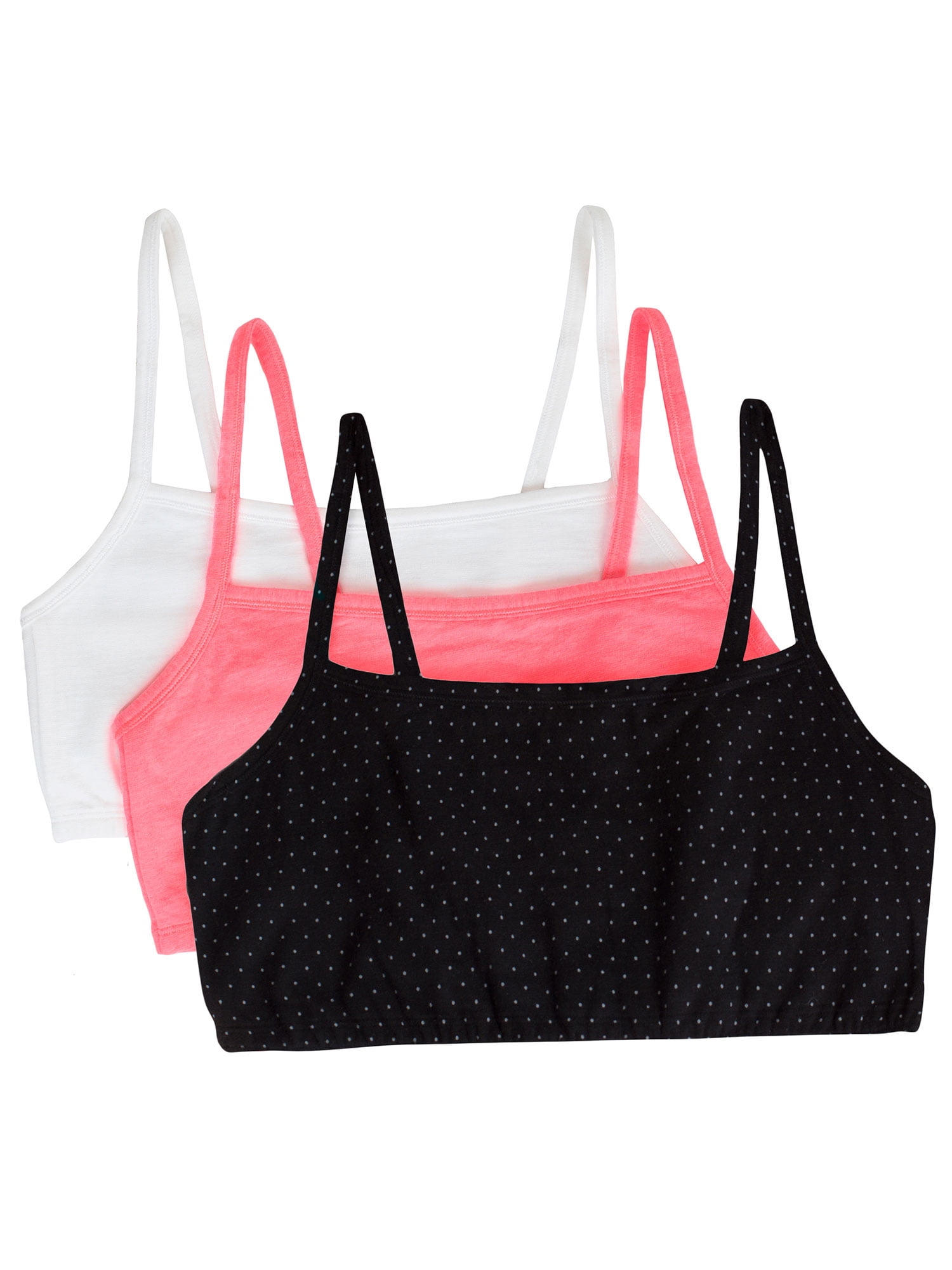 Pack of 3 Fruit of the Loom Big Girls CottonConvertible Bralette