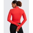 thumbnail image 2 of CRZ YOGA Women's Butterluxe Long Sleeve Workout Shirts Zip Sweatshirt Athletic Crop Tops Collared T-shirts, 2 of 3
