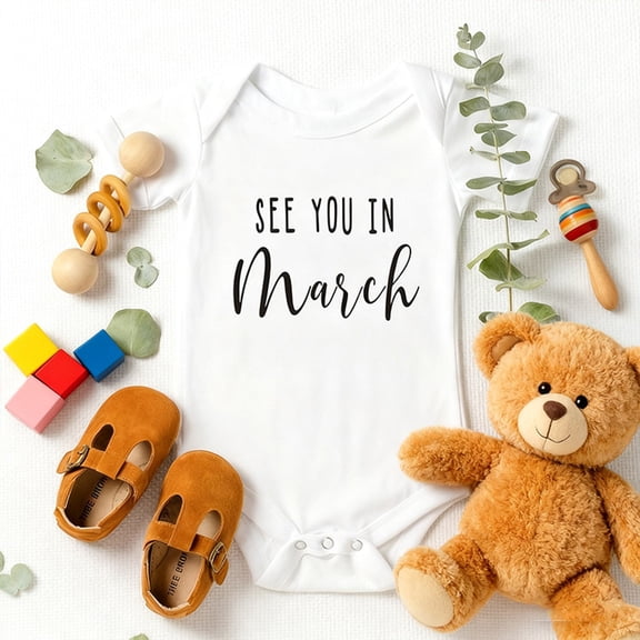 March Baby Pregnancy Reveal Bodysuit, "Lucky Charm" 100% Cotton Onesie, St. Patrick's Day Newborn Announcement Gift