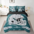 thumbnail image 2 of jejeloiu Rugby Game Lover 7-Piece Twin Bedding Sets,Gray Sport Helmet Bedding Comforter Set For Football Gamer Reversible, 2 of 8