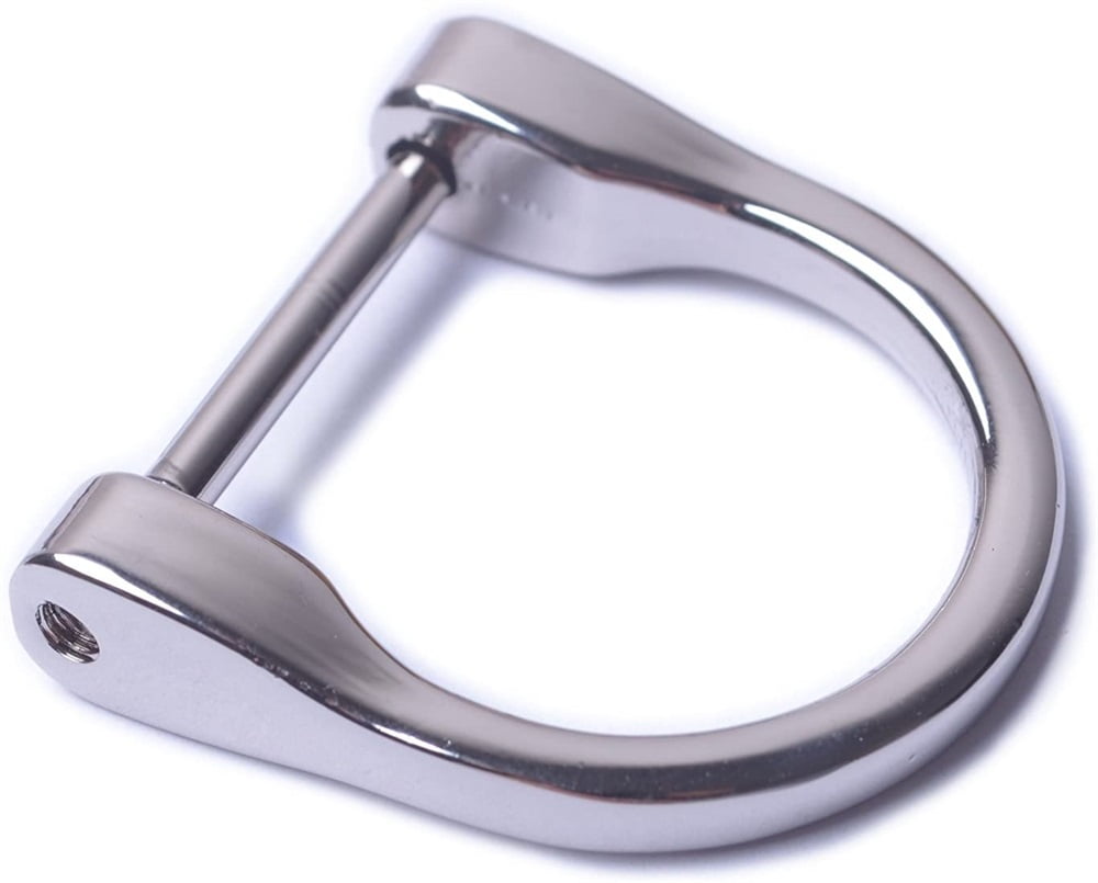 Polished, 0.35'' TISUR D-Rings with Screw Shackle Horseshoe U Shape Key Ring DIY Leather Craft Purse 2 pcs 