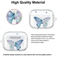 thumbnail image 2 of AmPm AirPods Pro Case Cover, Butterfly Clear Case Cute Protective Soft Shockproof Cover with Keychain for Women Girls Compatible with AirPods Pro Wireless Charging Case - Cactus Purple, 2 of 7