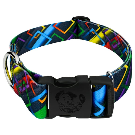 Country Brook Petz® 1 1/2 inch Deluxe Memphis 90s Dog Collar, Medium