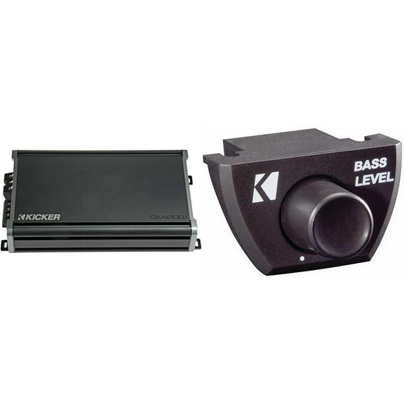 Kicker CX1200.1 1200W Mono D Audio Amp w/ Bass Knob Bundle