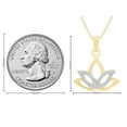 thumbnail image 7 of AFFY Natural Diamond Accent Outline Lotus Flower Pendant Necklace in 14k Yellow Gold Over Sterling Silver, 7 of 7